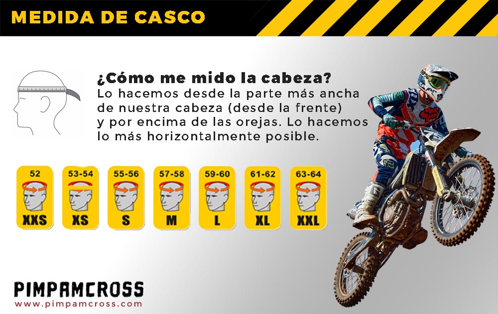 dimensiones casco motocross infantil
